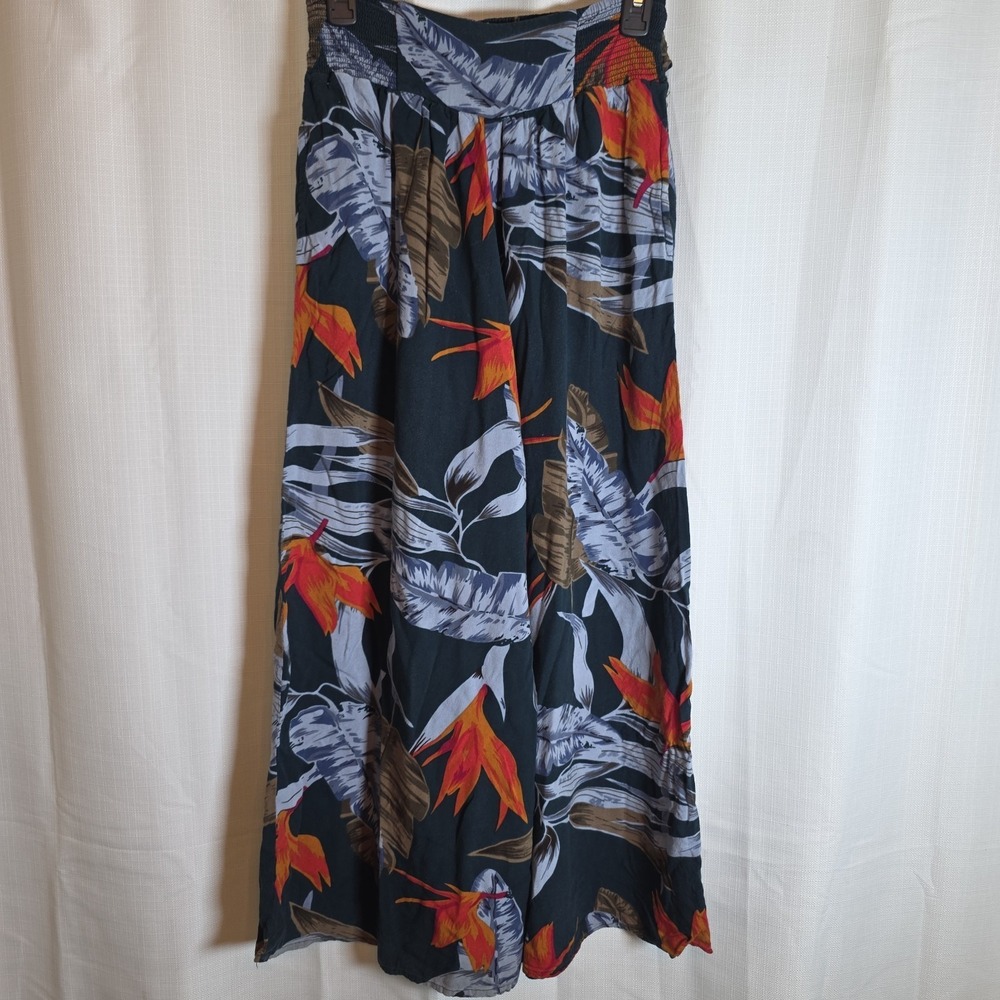 Patrons of Peace Pants Wide Leg Birds of Paradise Tropical Print Tie Women Sz XS